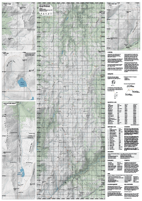 Topograph Snowy Mountains Outdoor Recreation Map